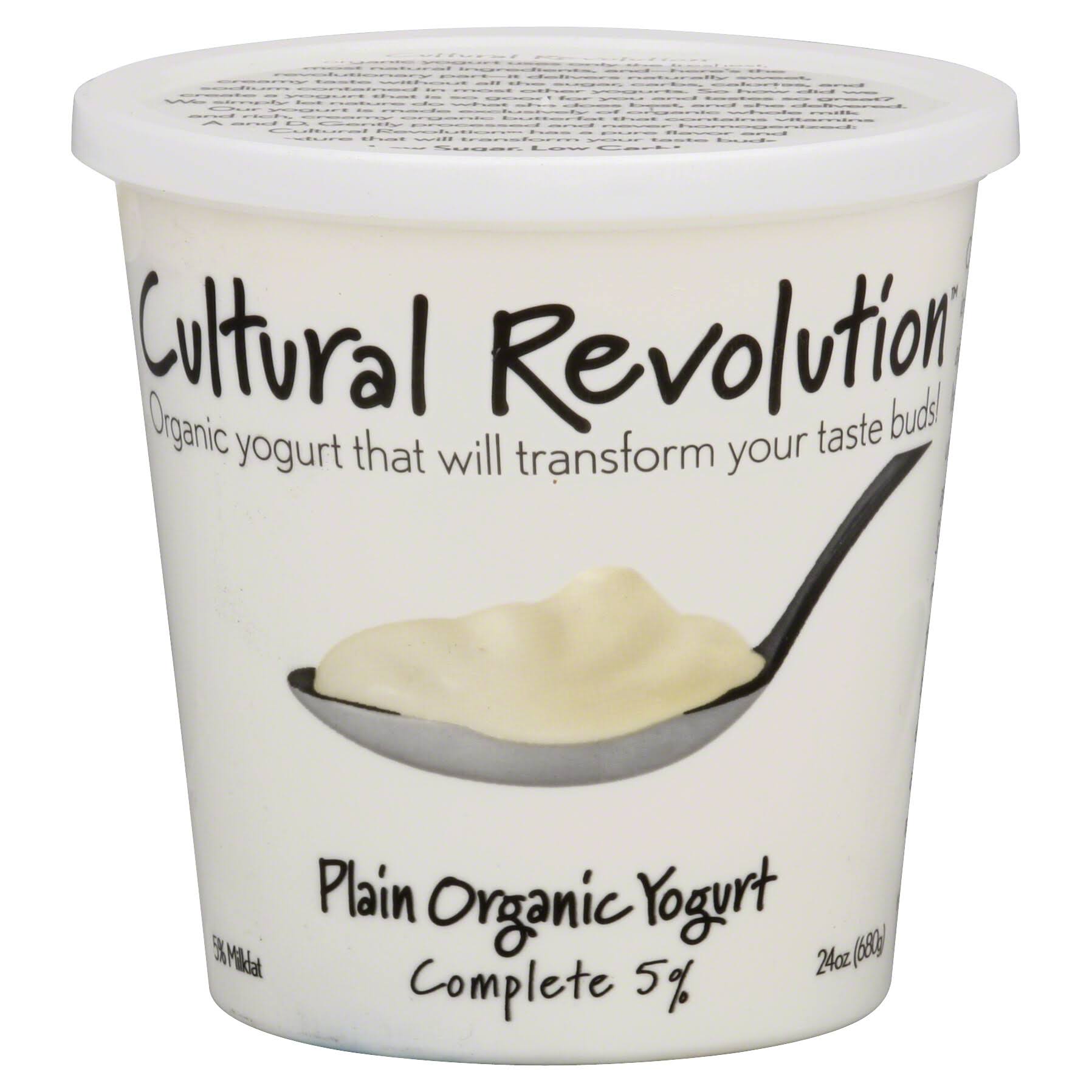 Cultural Revolution Cultural Revolution Yogurt, Organic, Plain - 24 oz