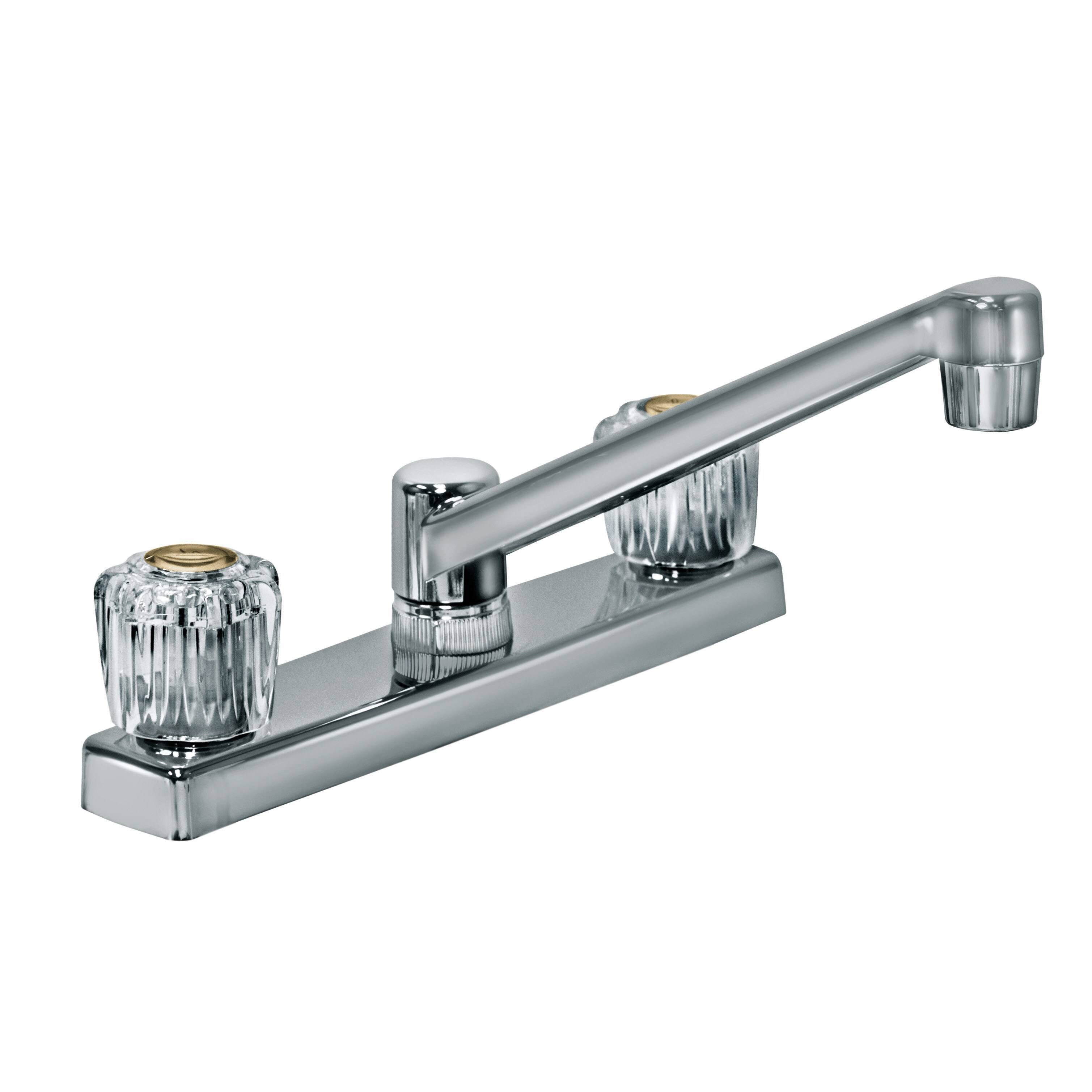 Aqua Plumb 1551010 2 Handle Kitchen Faucet - Polished Chrome, 8"