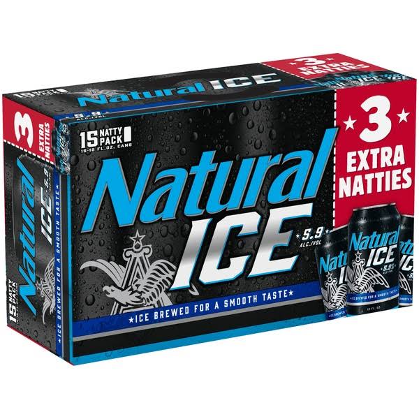 Natural Ice Beer - 12oz, 15pk