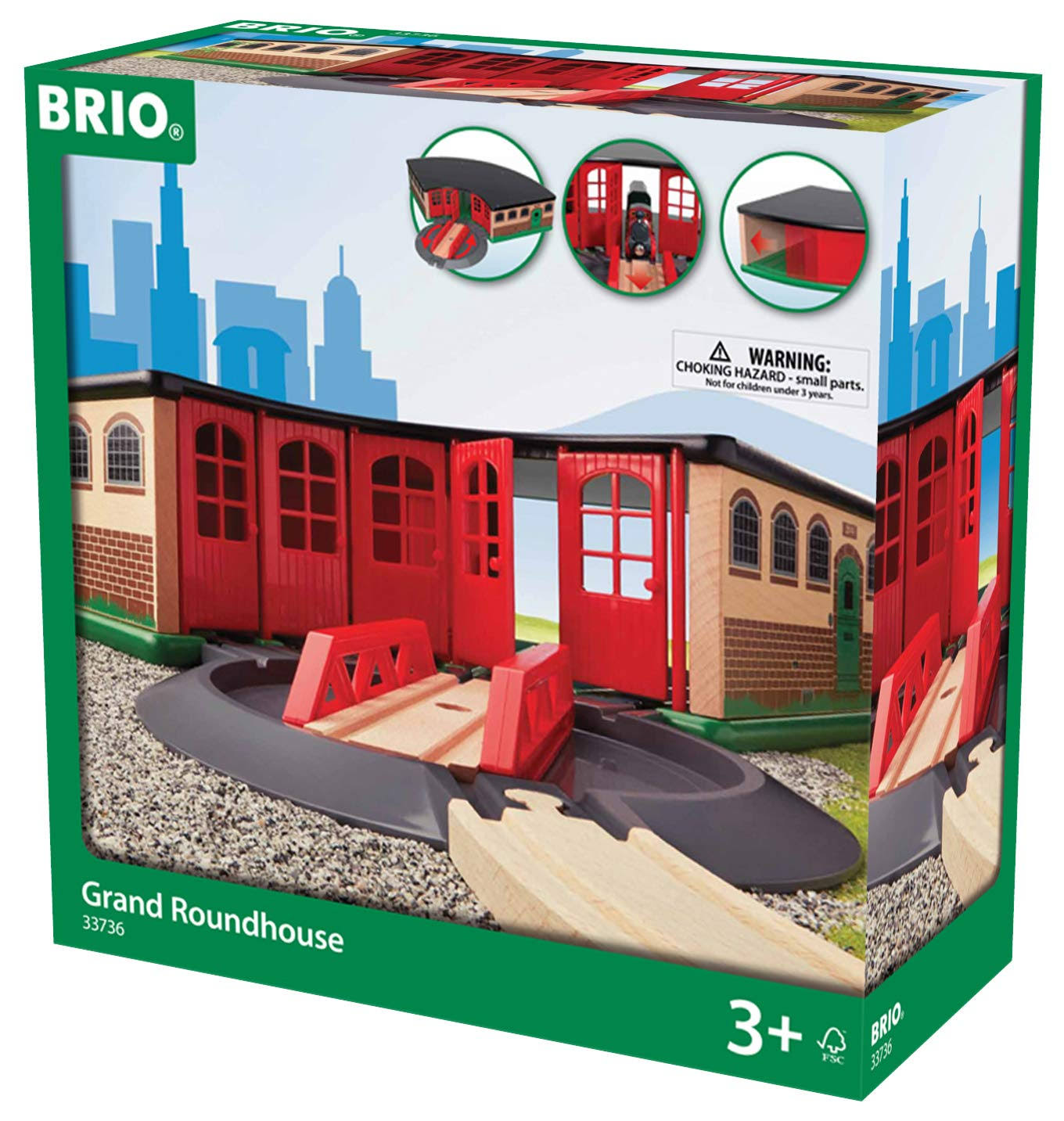 Brio 33736 Grand Roundhouse Wooden Train Toy Set