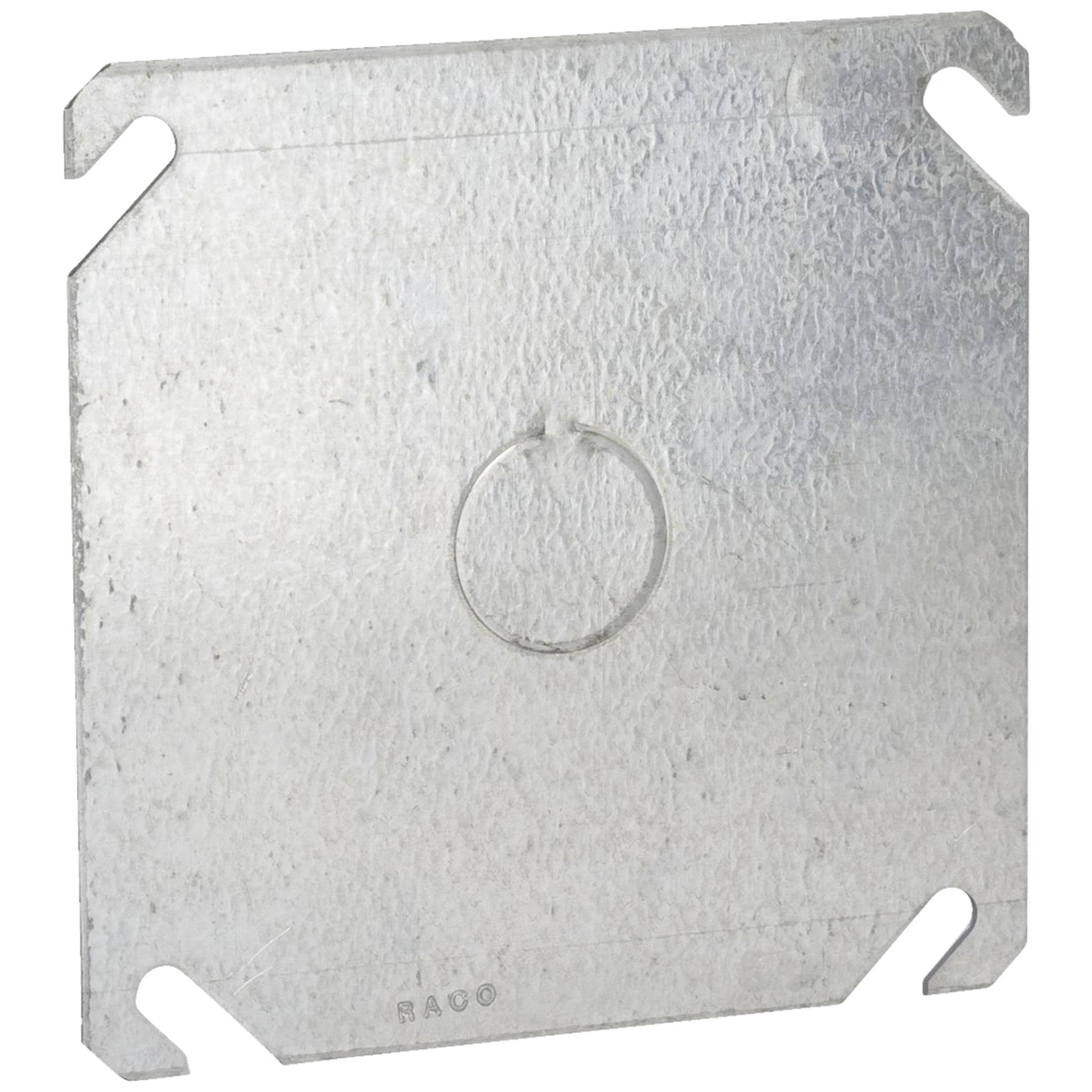 Raco 4" Square Steel Cover with 1/2" Knockout Seal