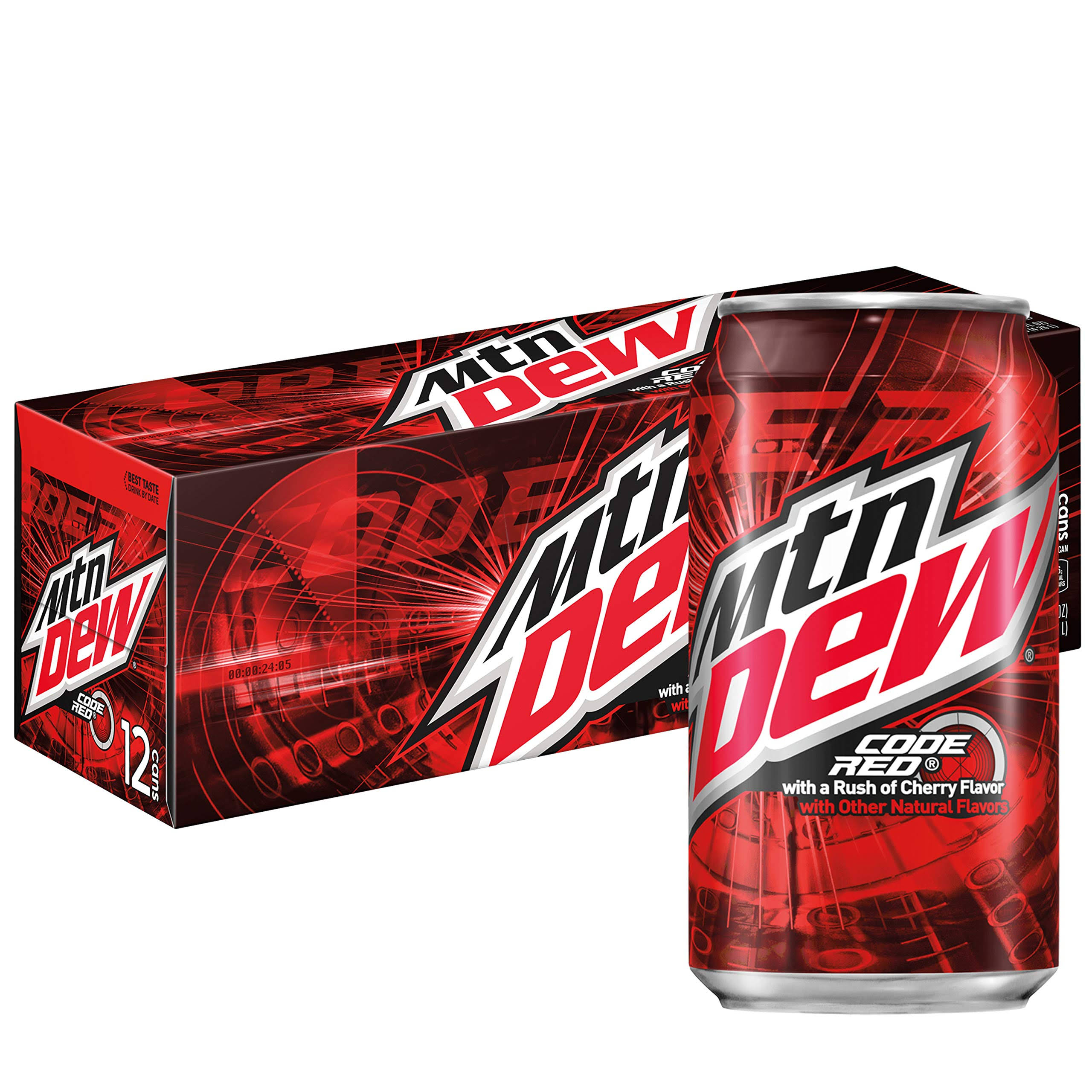 Mountain Dew Code Red Soda - 12oz, 12 Cans