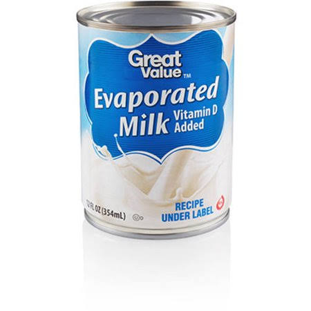 Great Value Evaporated Milk, 12 oz, Size: 12 fl oz