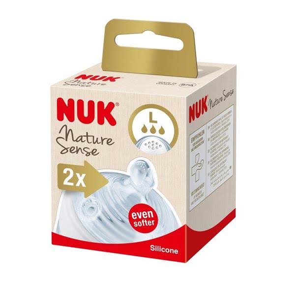 NUK Nature Sense Silicone Teats 2 Pack- Large