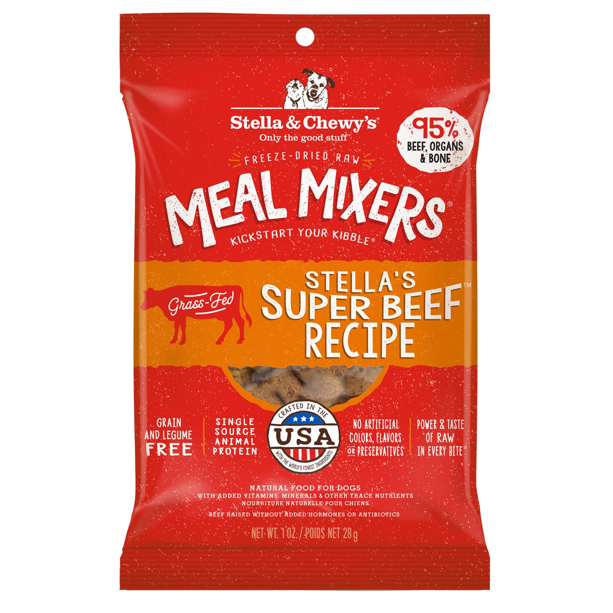 Stella & Chewy's Meal Mixers Stella's Super Beef Freeze-Dried Dog Food Topper, 1 oz