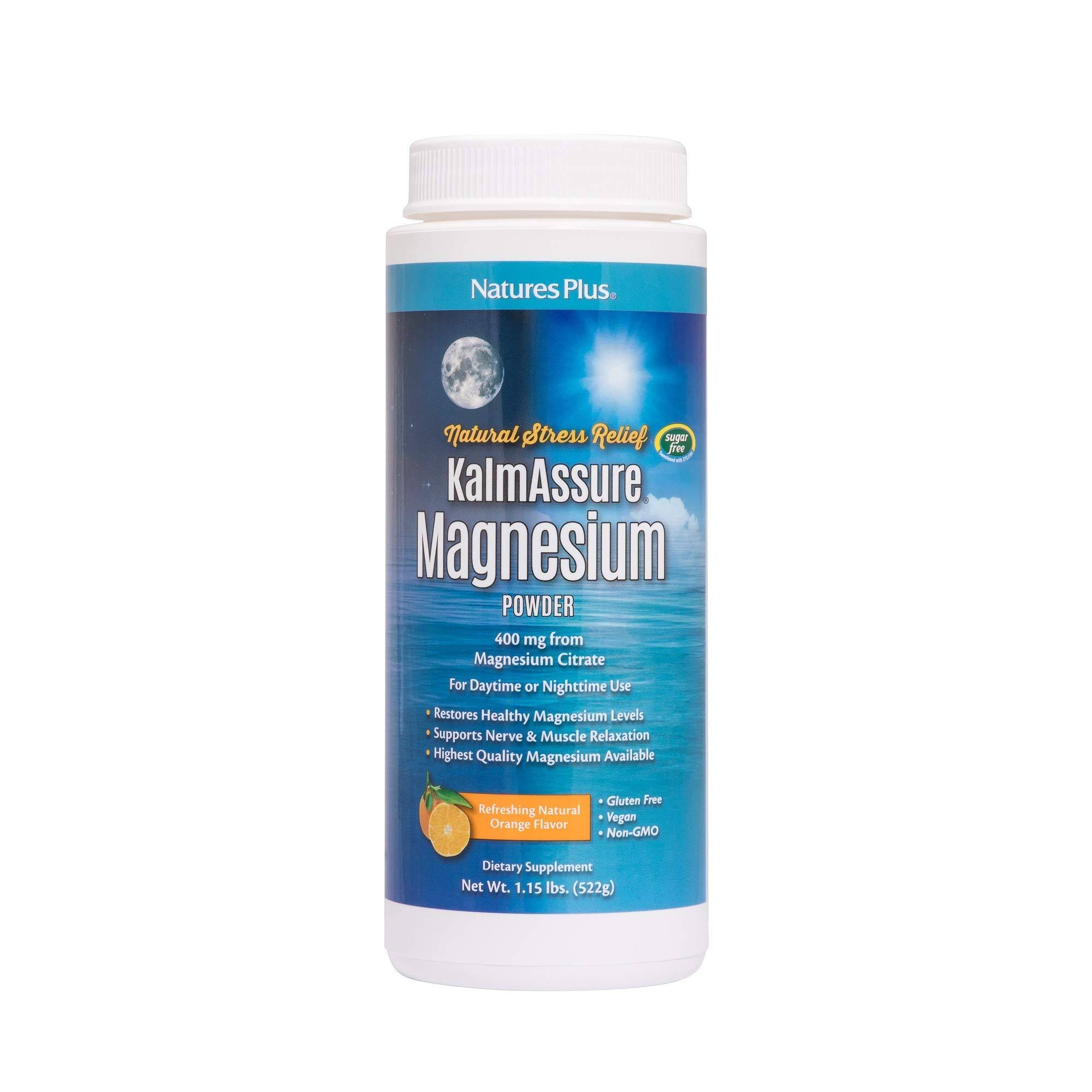 Nature's Plus KalmAssure Magnesium Powder Supplement - Natural Orange, 400mg, 1.15lbs