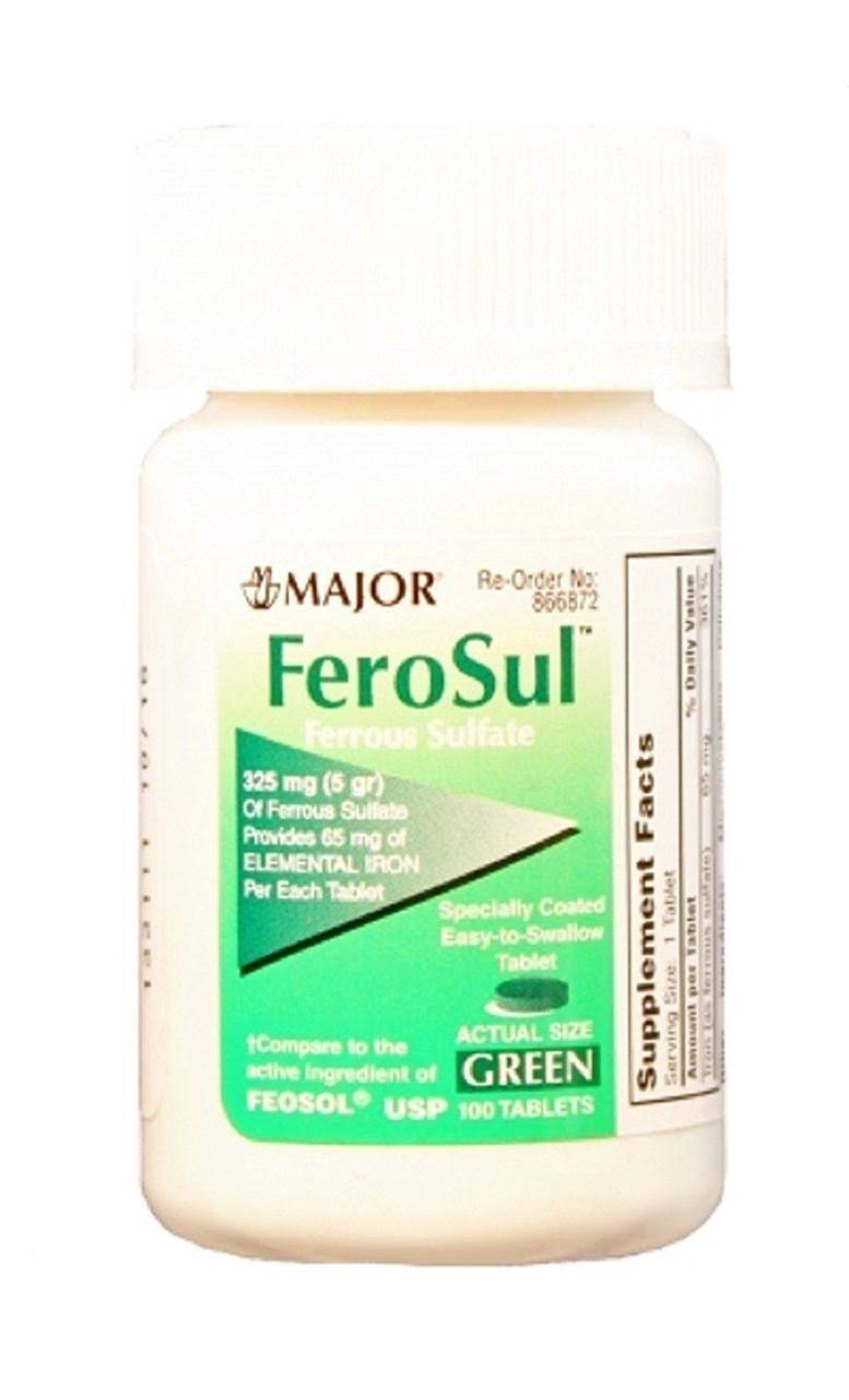 Major Ferosul Ferrous Sulfate - 100 Tablets