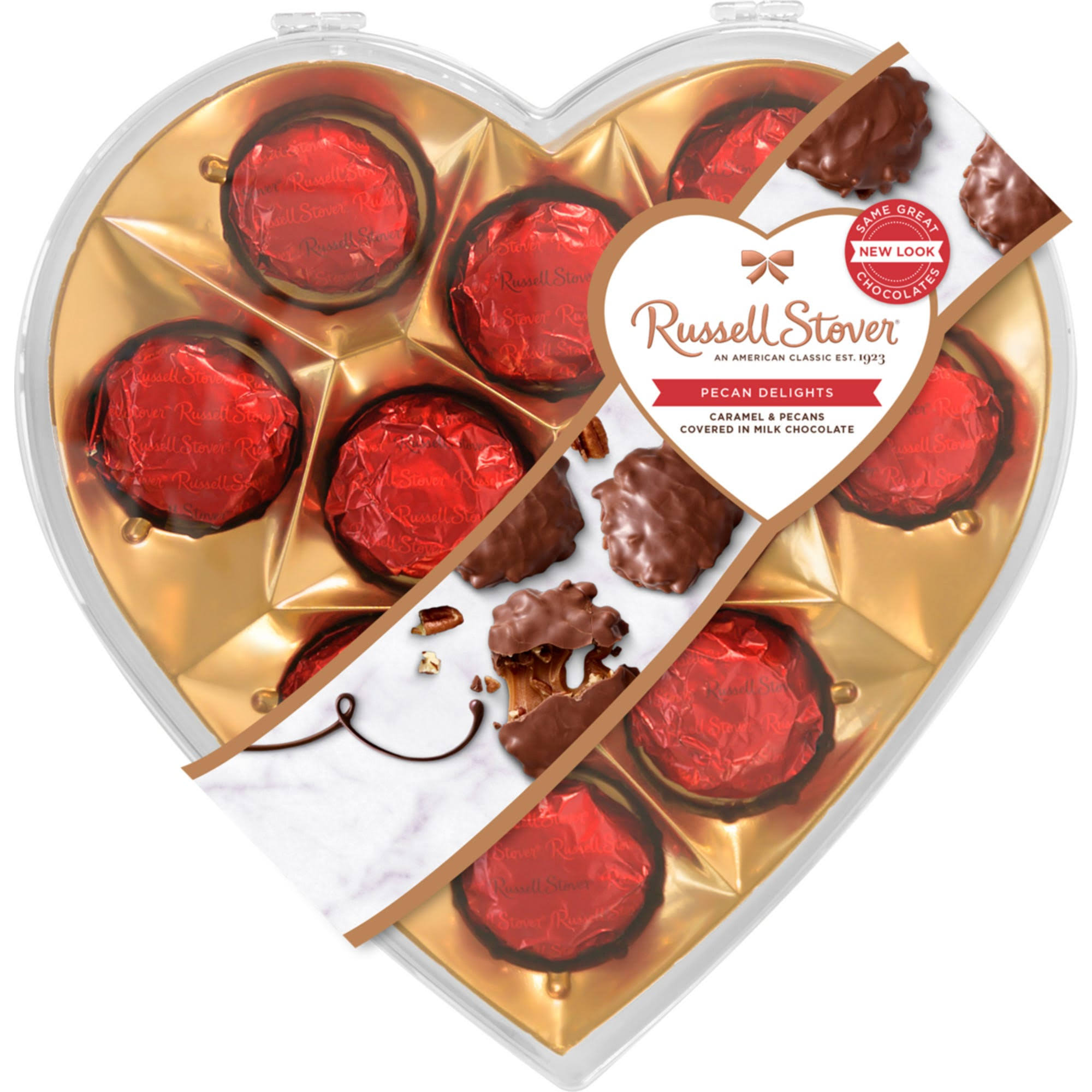 Russell Stover Pecan Delights Caramel & Pecans Covered in Milk Chocolate - 8.8 oz