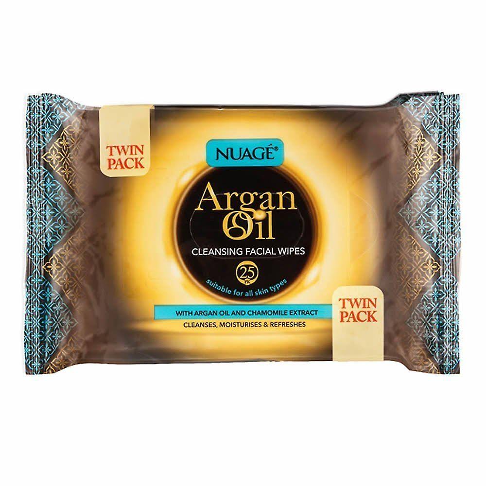 Nuage Argan Oil Infused Cleansing Wipes, Twin Pack