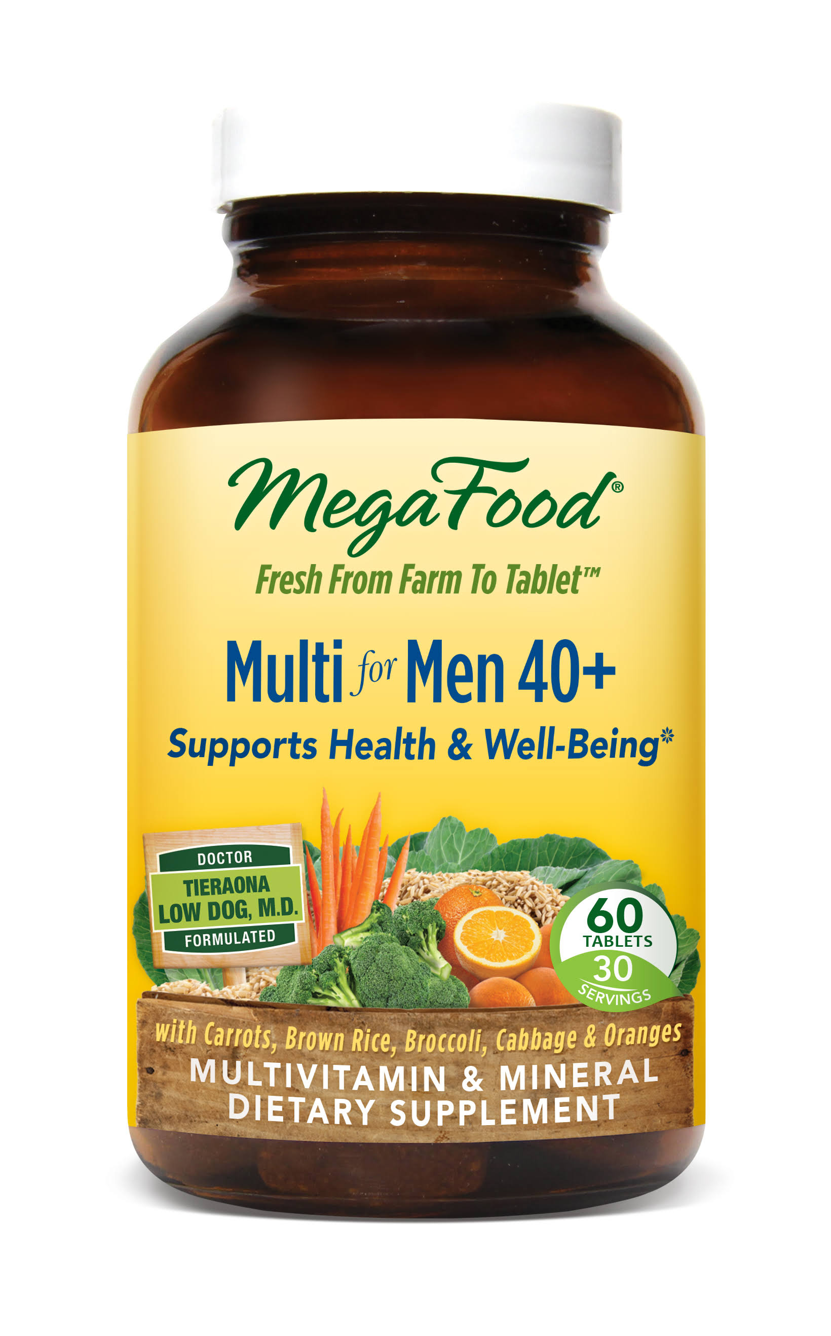 MegaFood Multi For Men 40+ A Balanced Whole Food Multivitamin Tablets - 60ct