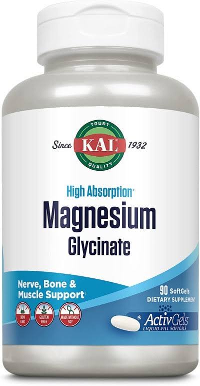 KAL, High Absorption Magnesium Glycinate, 90 SoftGels