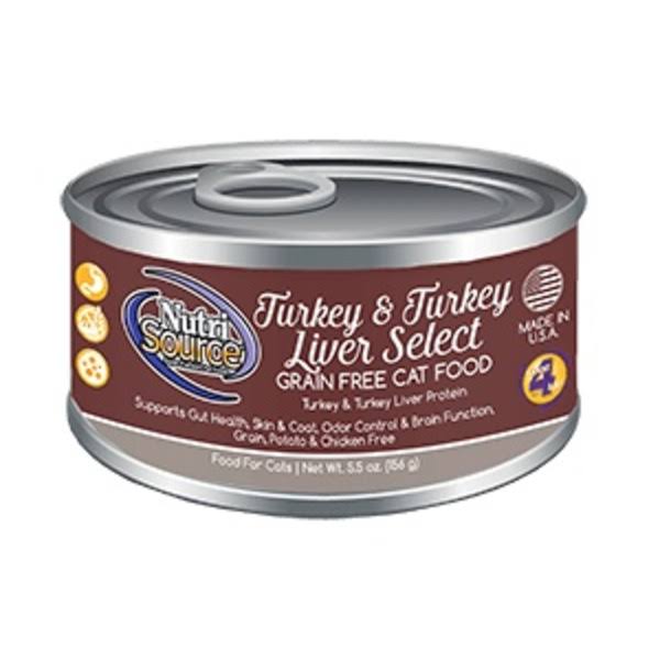 NutriSource Turkey & Turkey Liver Select Grain Free Cat Food 5.5 oz