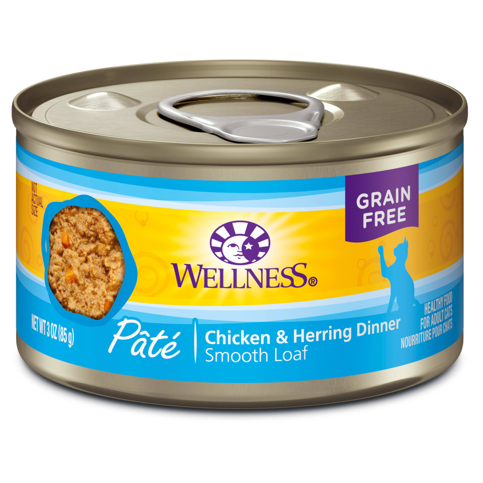 Wellness Complete Health Natural Canned Cat Food - Grain Free, Wet, Chicken and Herring, 3oz