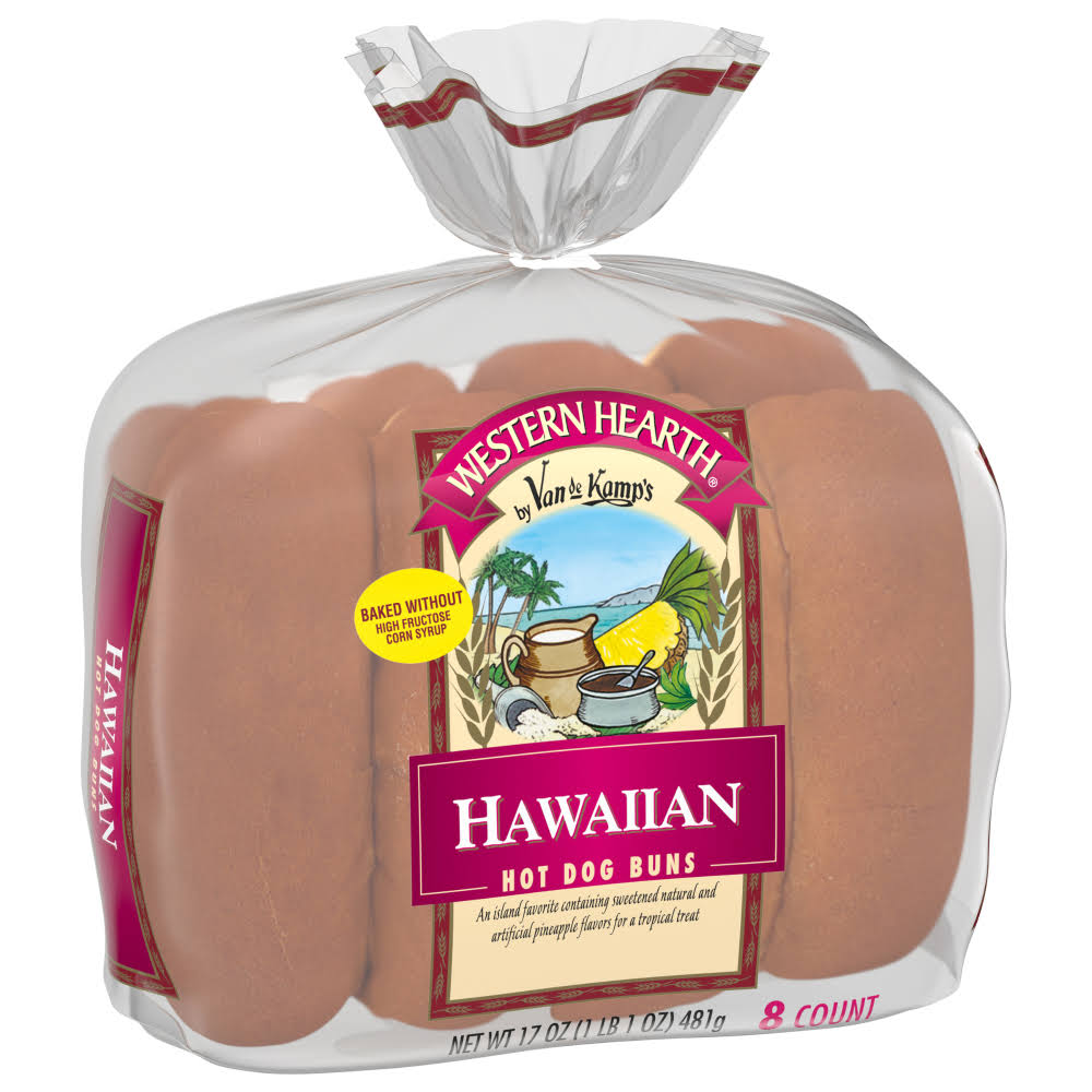 Western Hearth Hawaiian Hotdog Buns - 8 ct