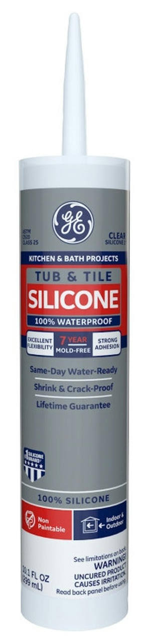 GE Tub & Tile Silicone 1 Sealant, Clear, 10.1 oz. (GE612)