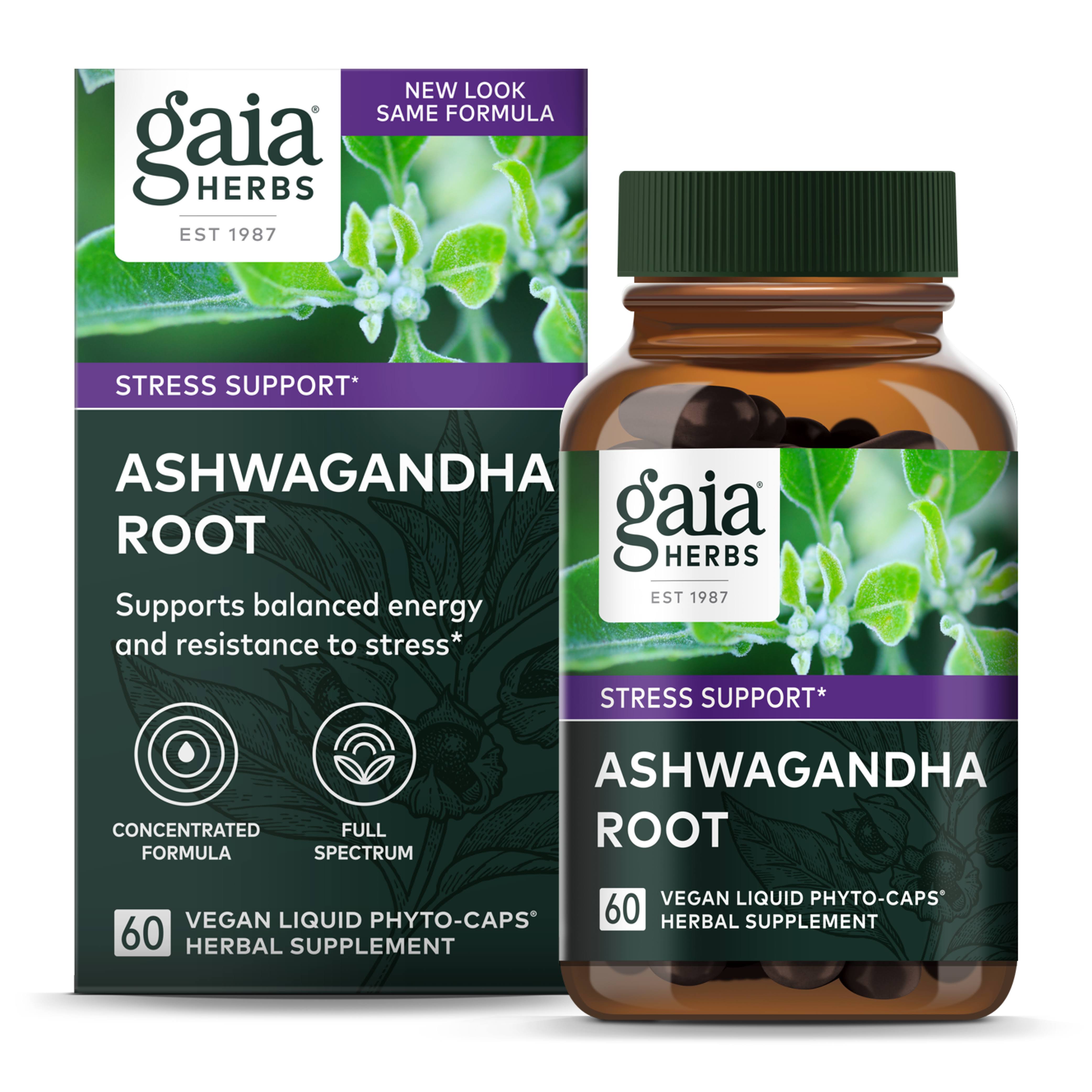 Gaia Herbs Ashwagandha Root Dietary Supplement - 60 Capsules