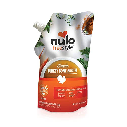 Nulo Freestyle Bone Broth for Dogs, Cats, 20 FL oz Pouch - Tasty Pet Food Toppers with Turmeric - Nutritious Soup, Gravy - Premium Dog and Cat Food to