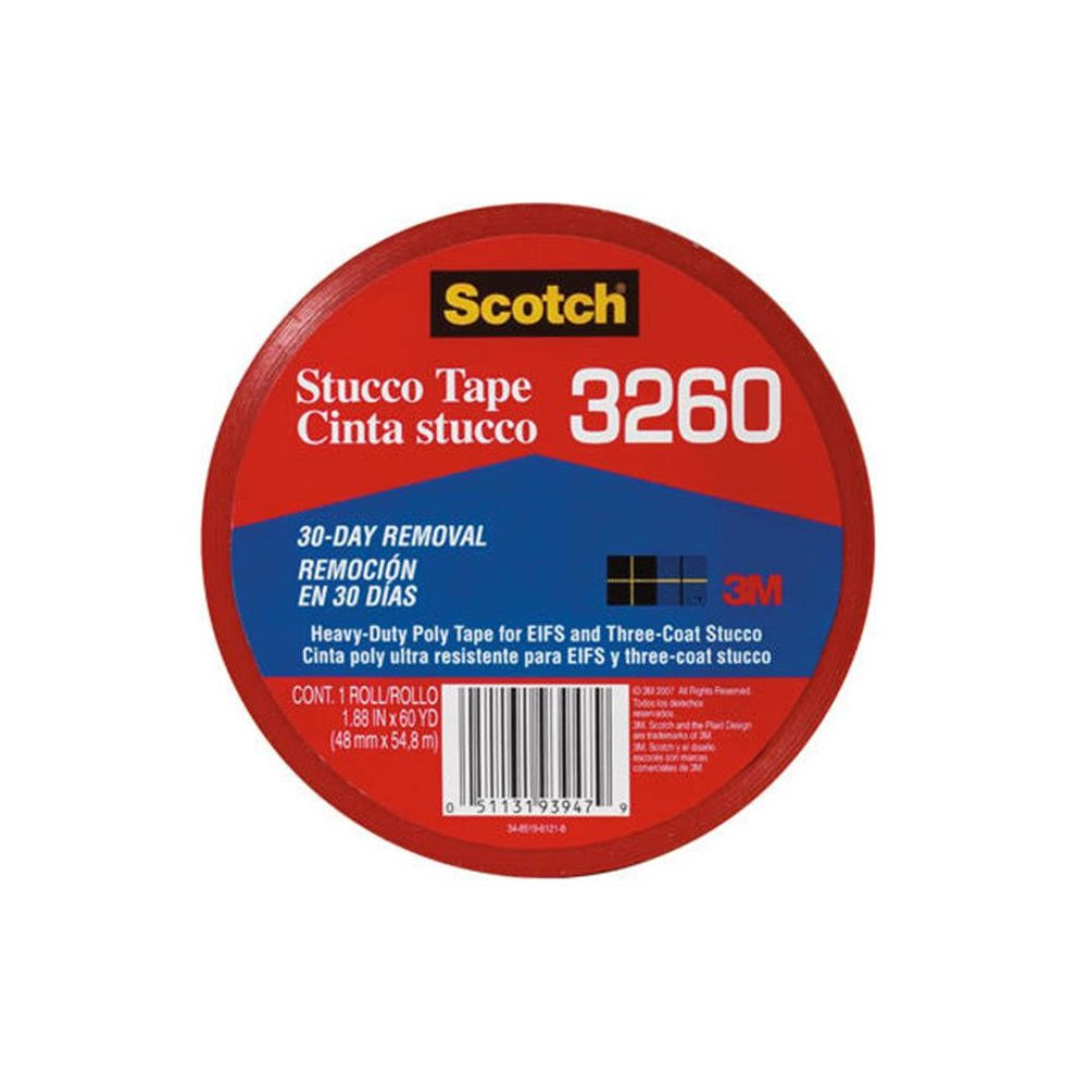 3M Scotch Poly Contractor Stucco Tape - 1.88" x 60yds, Red