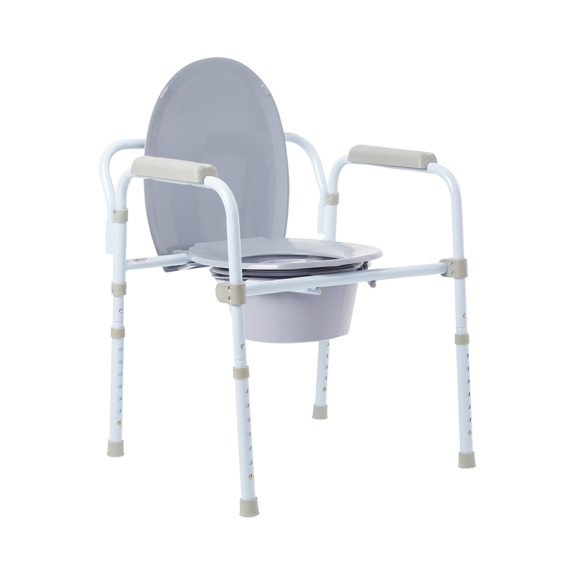 McKesson Drive Commode Chair Fixed Arm Steel Frame Seat Lid Back 17 to 60cm | Medical Supplies & Equipment