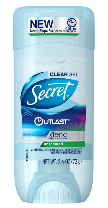 Secret Clear Gel Outlast Unscented Antiperspirant and Deodorant - 2.6oz