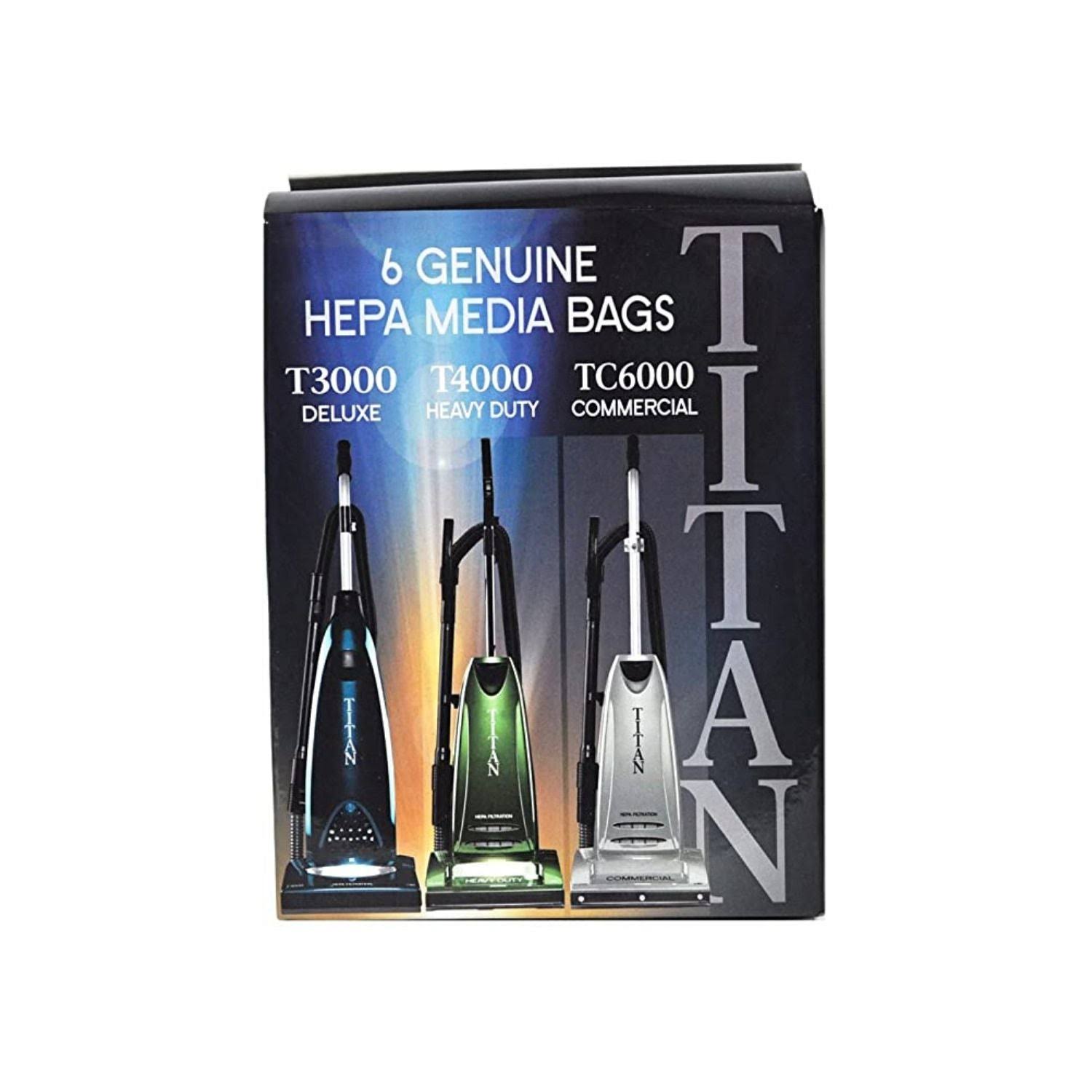 Titan T3000, T4000, TC6000 HEPA Paper Vacuum Bags TUV-H 6PK