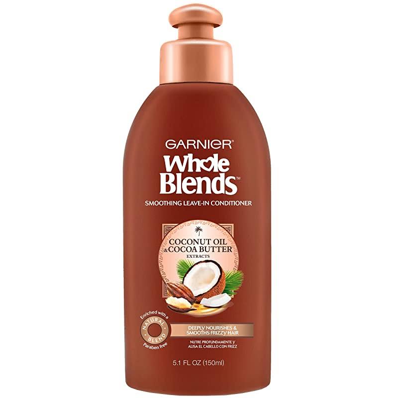 Garnier Whole Blends Sustainably Sourced Coconut Oil and Cocoa Butter Leave in Conditioner Treatment to Smooth and Control Frizzy Hair