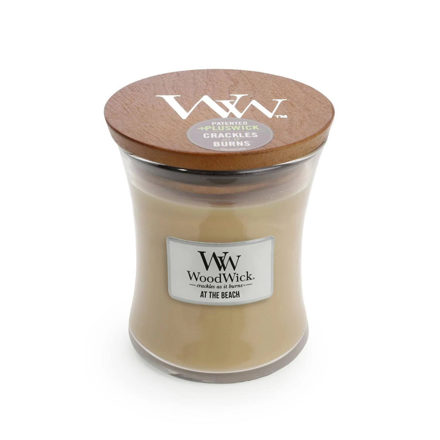 Woodwick at the Beach Scented High Quality Soy Wax Candle - Medium