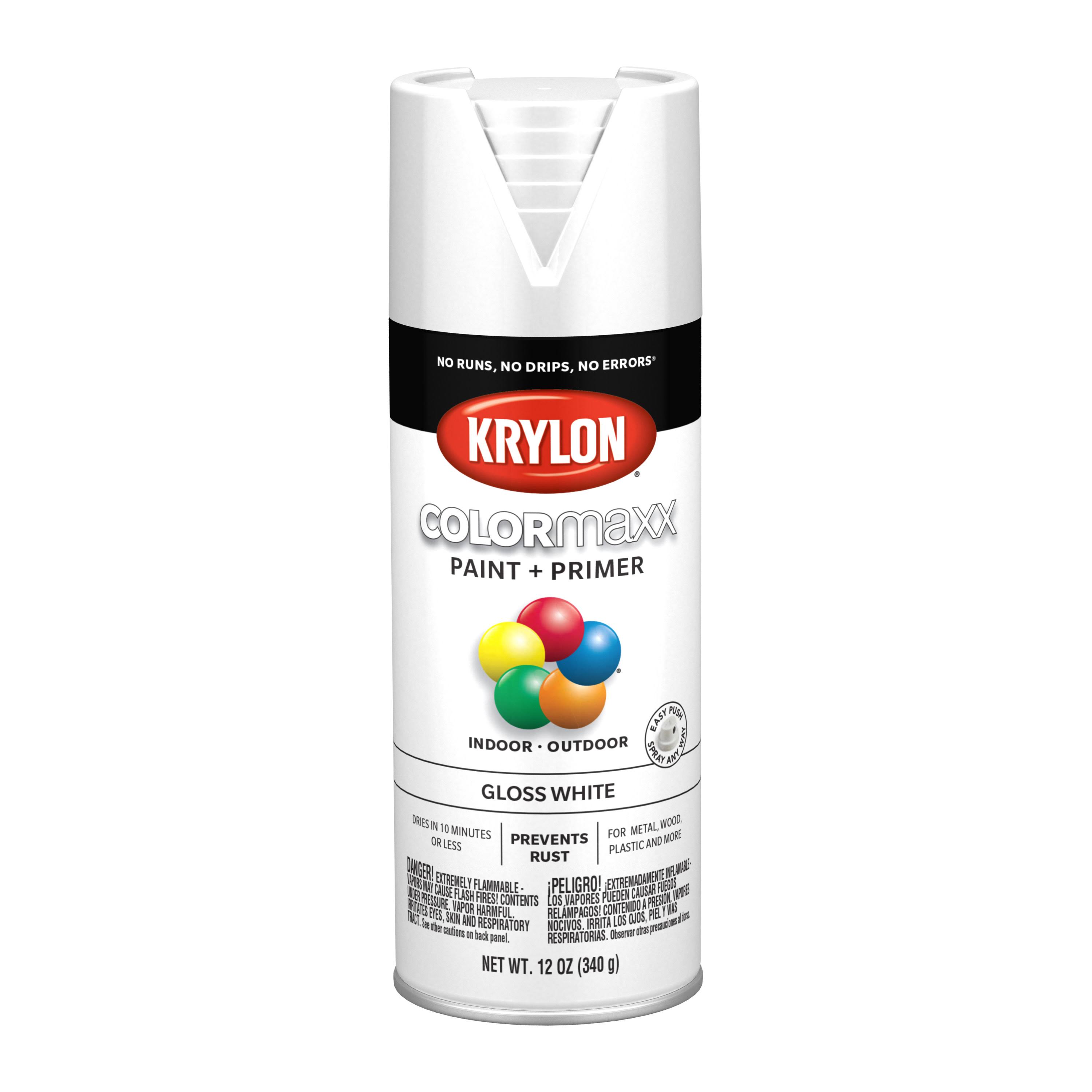 Krylon K05545007 COLORmaxx Spray Paint Gloss White 12 Ounce