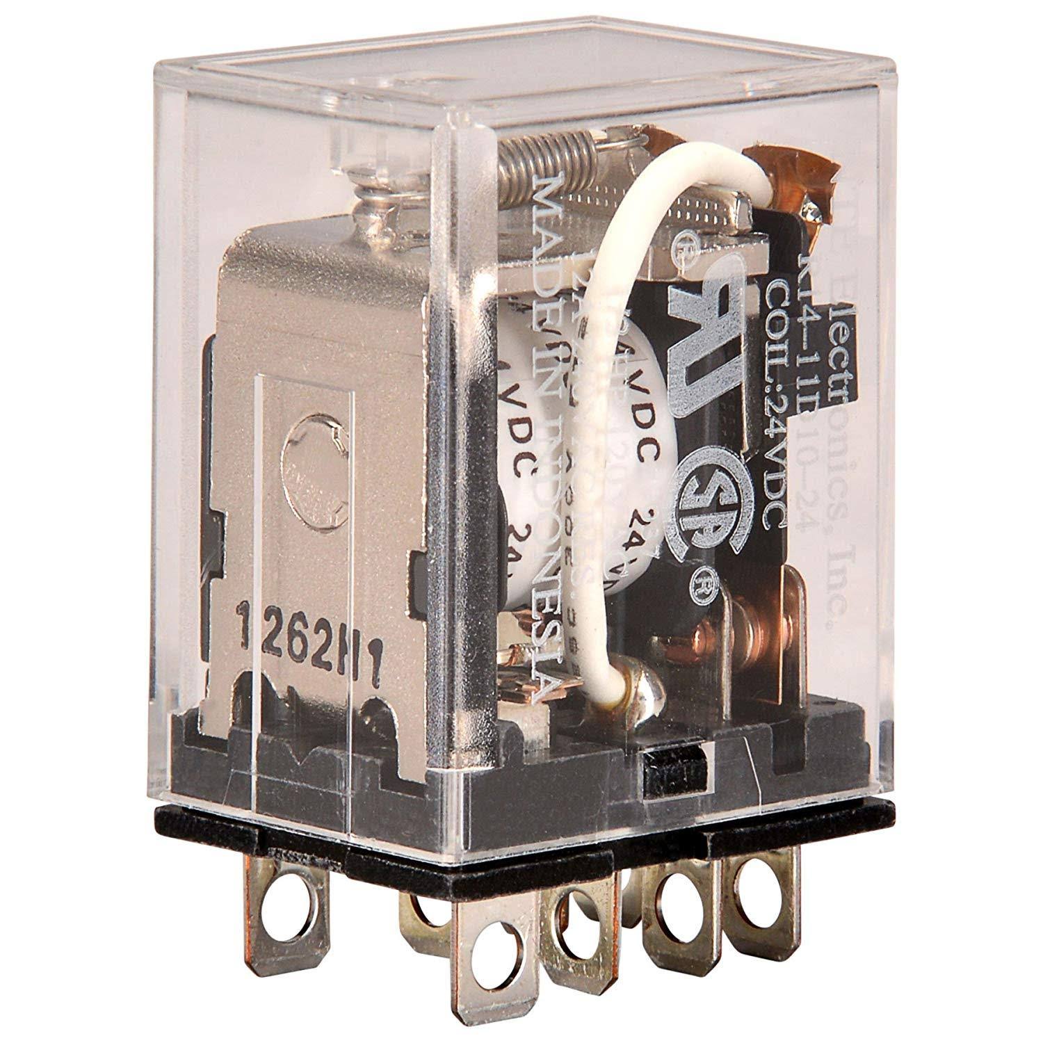 NTE Electronics Series R14 General Purpose DC Relay - DPDT Contact, 10A, 24V