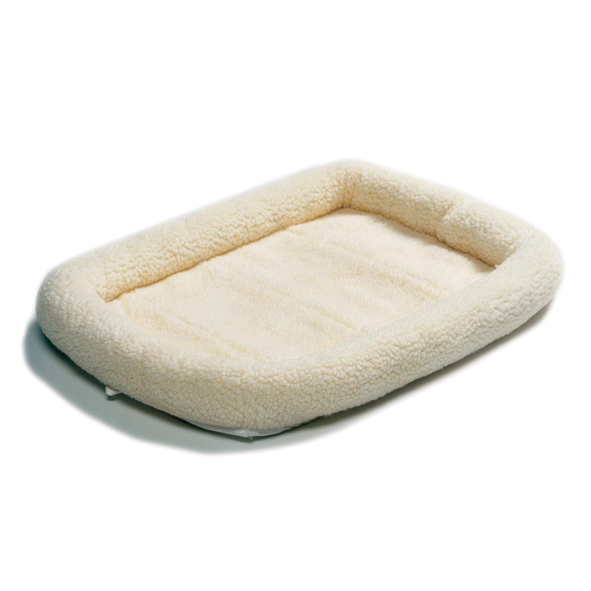 Midwest Quiet Time Bolster Pet Dog Bed - White, 42" x 26"