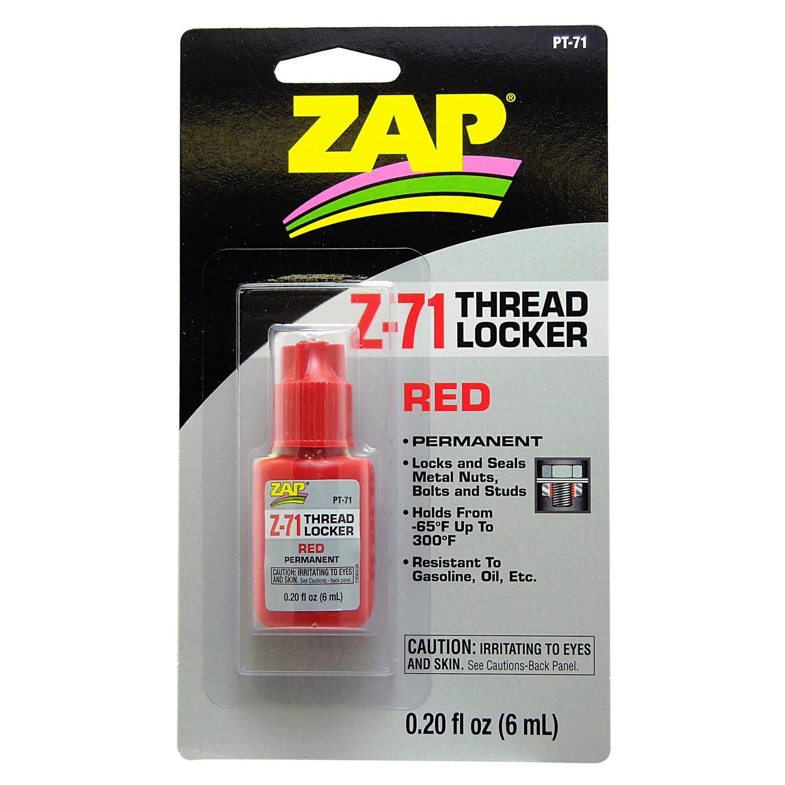 Zap Adhesives Thread Locker - Red, 0.20oz