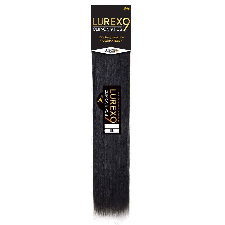 Zury Sis 100% Remy Human Hair Weave - Lurex Clip On 9 Pcs Straight 16/18/22 Inch - 18" / 1B