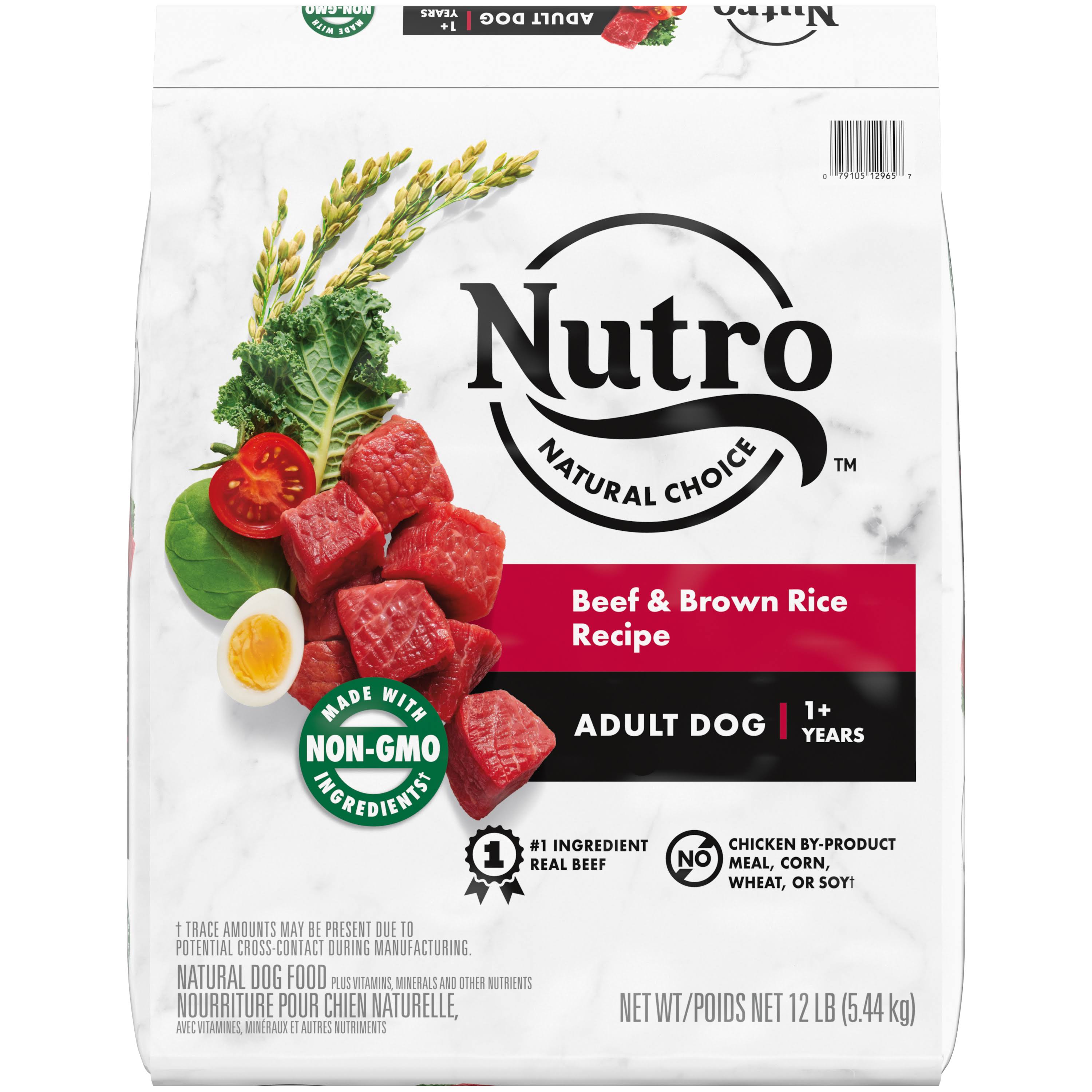 Nutro Natural Choice Dog Food, Natural, Beef & Brown Rice Recipe, Adult - 12 lb