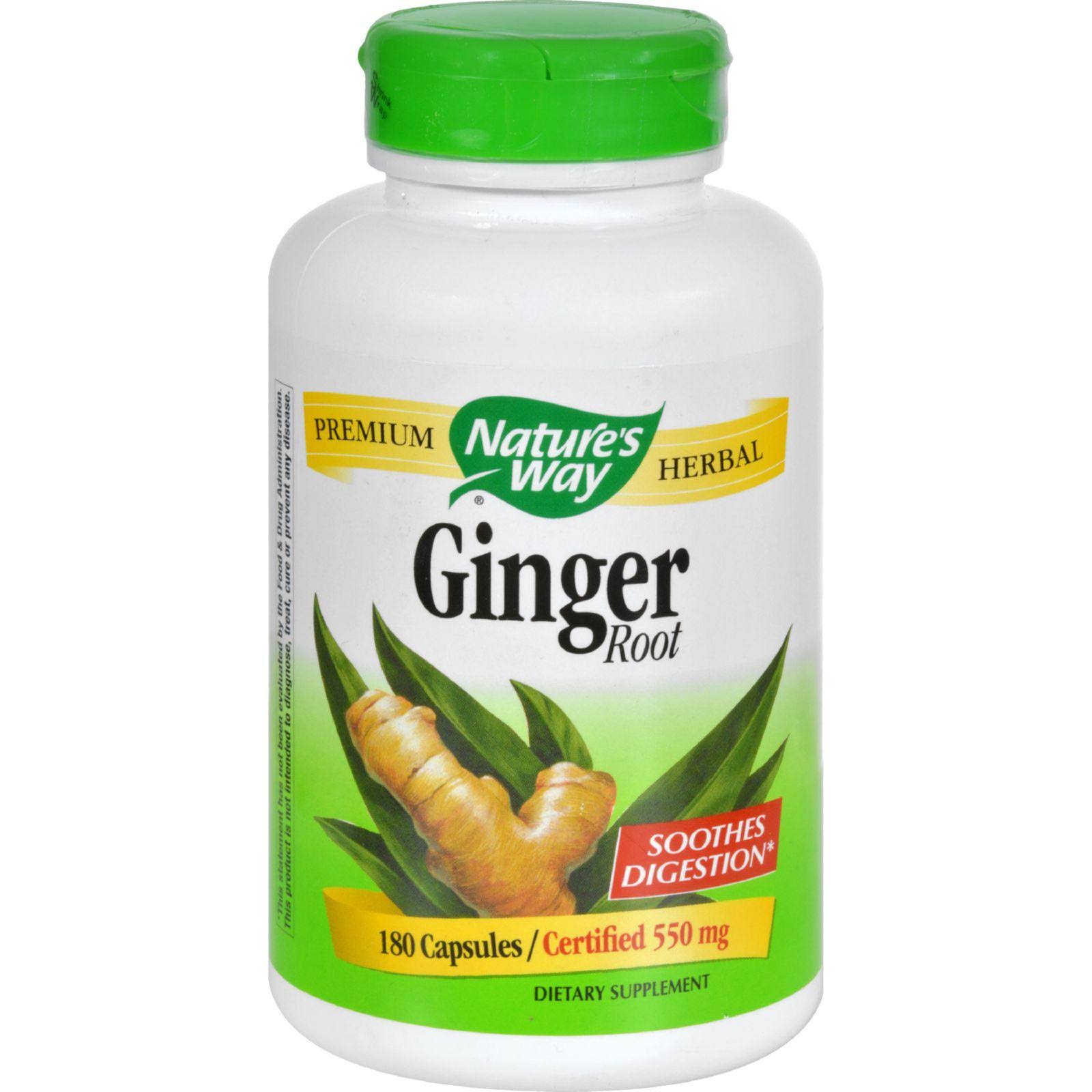 Nature's Way Ginger Root Dietary Supplement - 180 Capsules