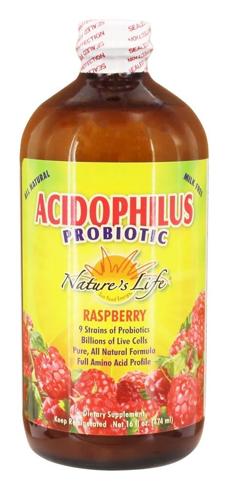 Nature's Life Acidophilus Probiotic Liquid Formula - Raspberry, 16oz