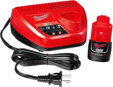 Milwaukee M12 Lithium Ion 2.0 Battery and Charger Starter Kit