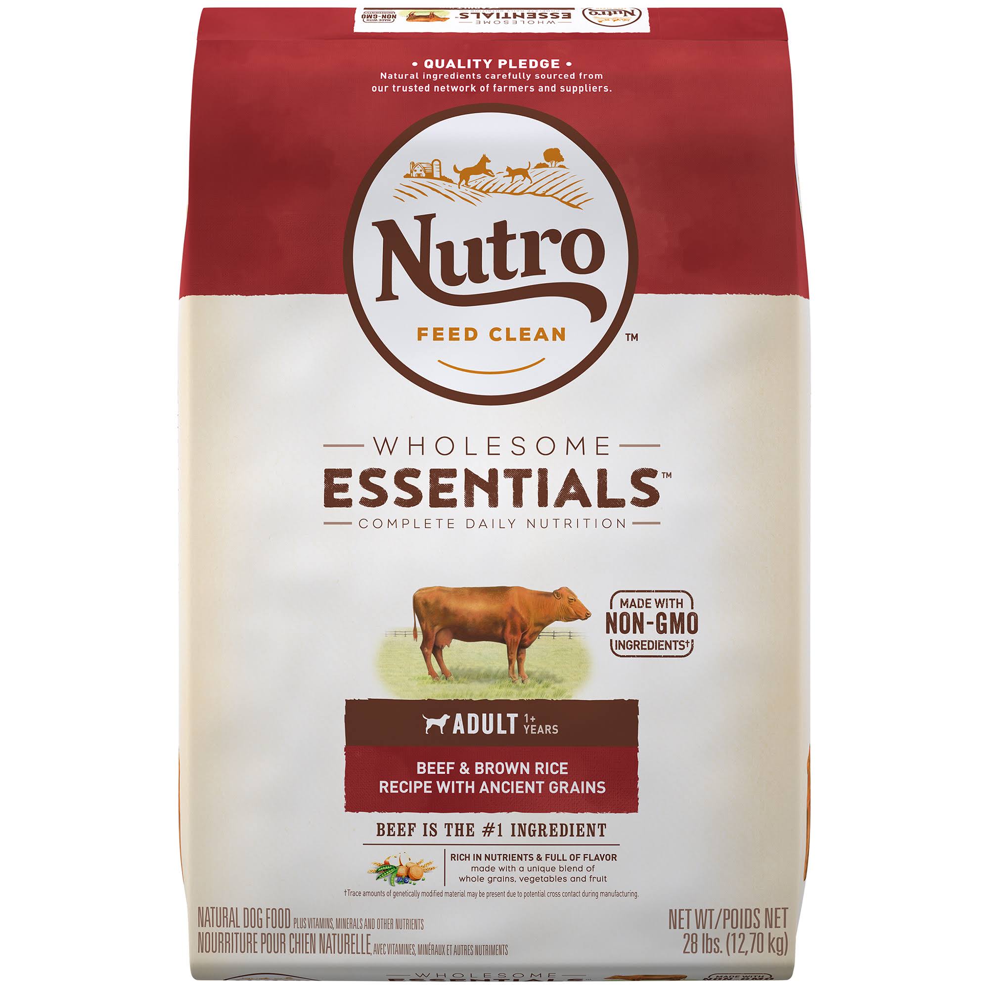 Nutro Wholesome Essentials Adult Dry Dog Food, Beef & Brown Rice Recipe with Ancient Grains, 13kg. Bag | General | Delivery Guaranteed