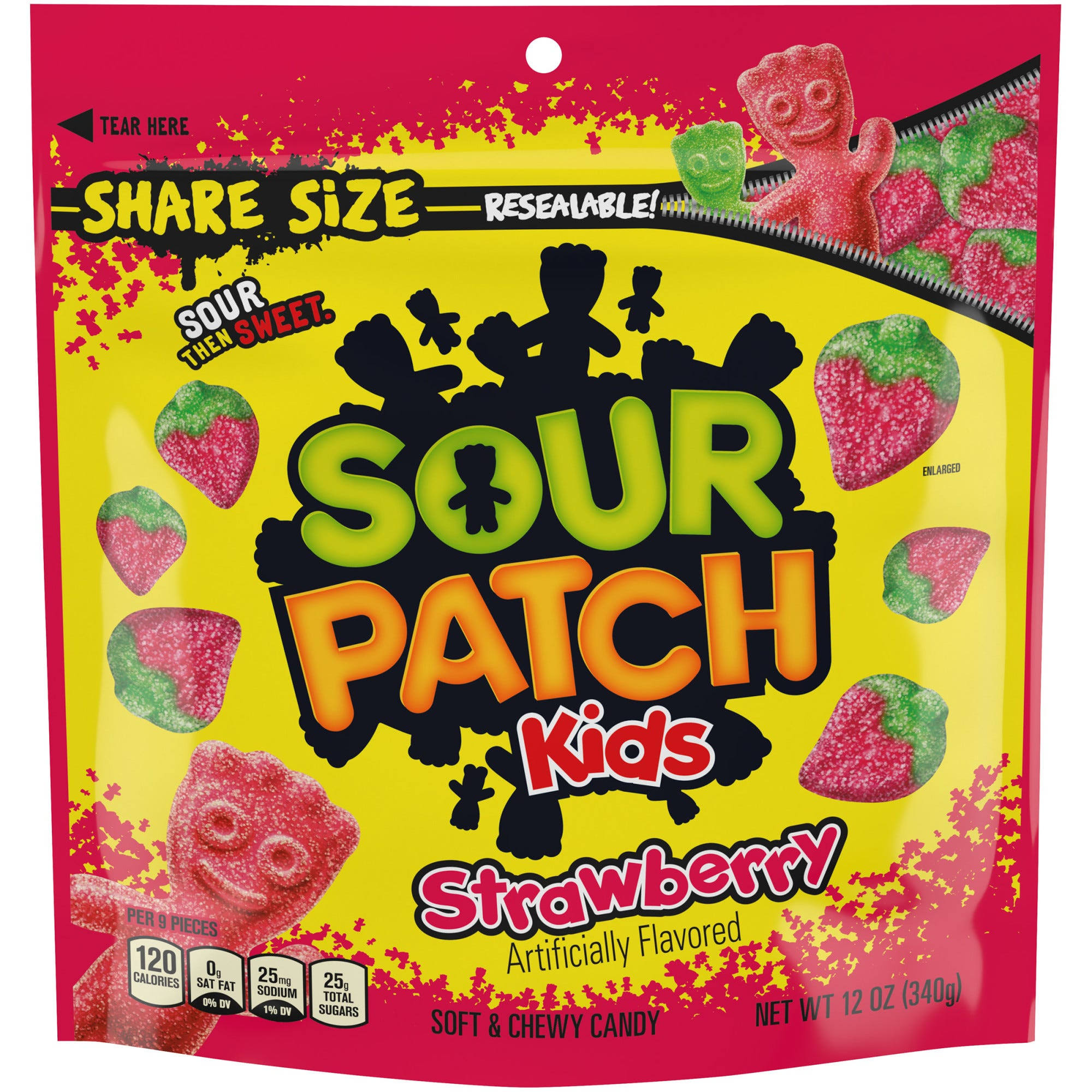 Sour Patch Kids Candy, Soft & Chewy, Strawberry, Share Size - 12 oz