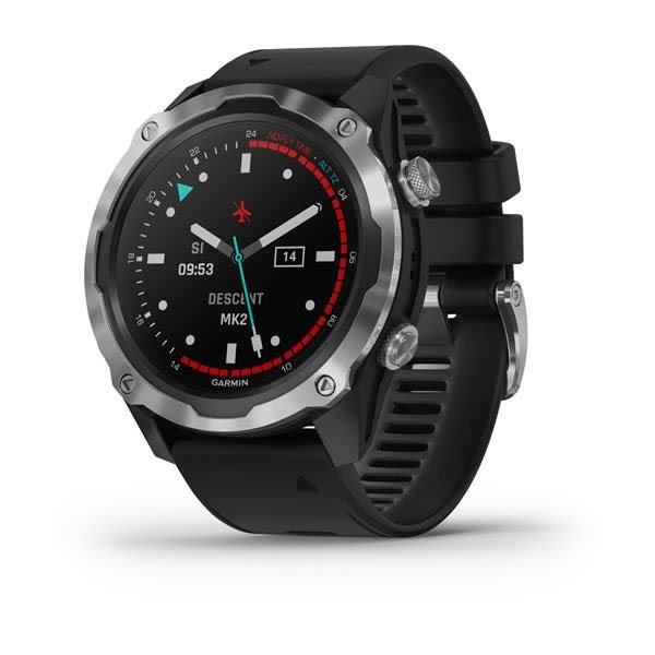 Garmin Descent Mk2, Watch-style Dive Computer, Multisport Training/Smart Features, Stainless Steel with Black Band, 010-02132-00