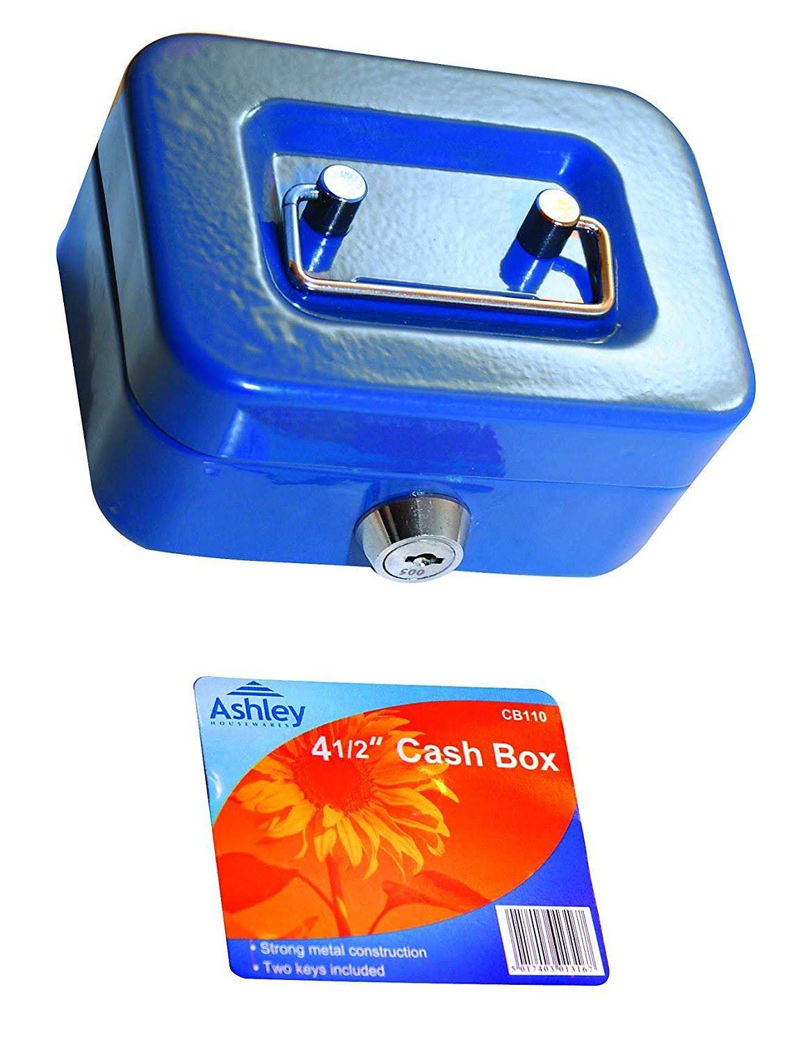 6" inch Small Key Lock Petty Cash Piggy Bank Money Box Safe Pink Lockable Blue 