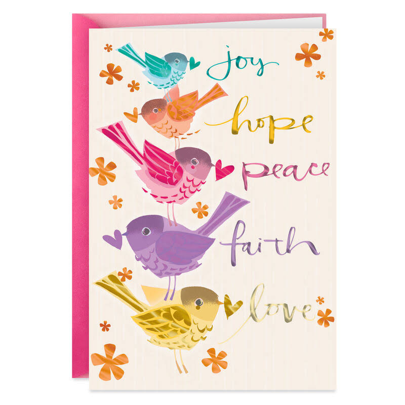 Hallmark Birthday Card, Joy, Hope, Peace Religious Birthday Card