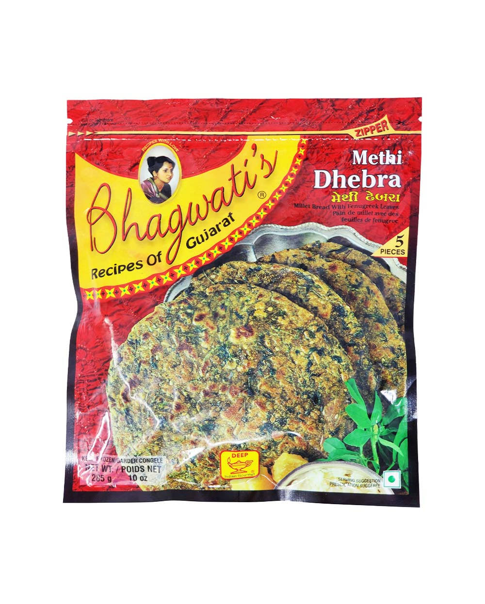 Deep Bhahwati's Methi Dhebra Millet Bread with Fenugreek Leaves - 5 ct - 10.0 oz