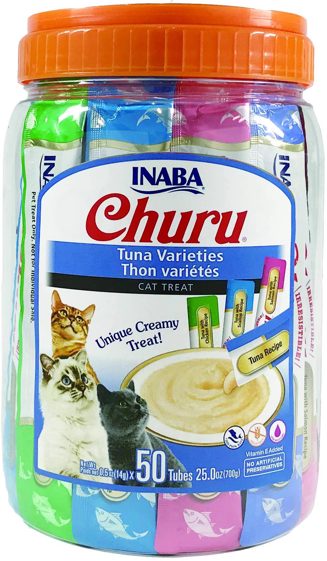 Inaba Churu Tuna Puree Cat Treat Variety Pack - 50-ct