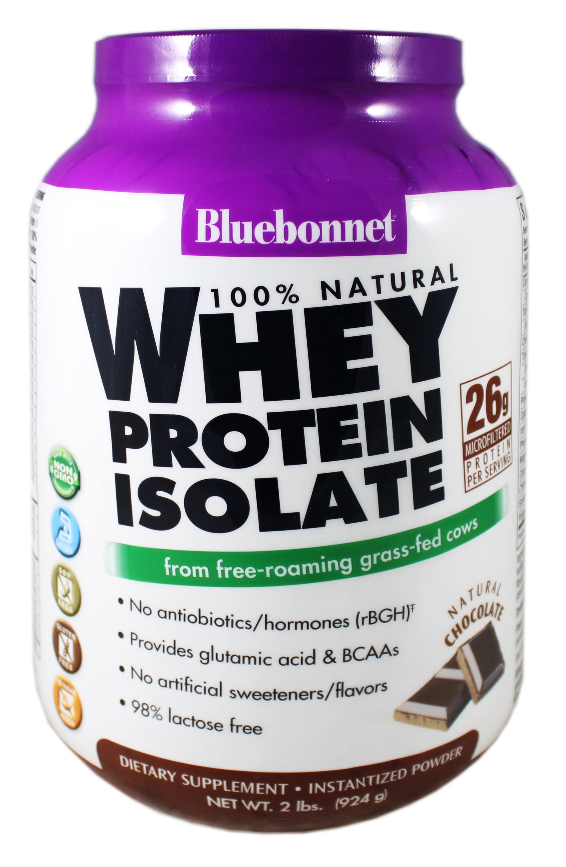 Bluebonnet Nutrition Natural Whey Protein Isolate Powder - Chocolate Flavor, 2lbs