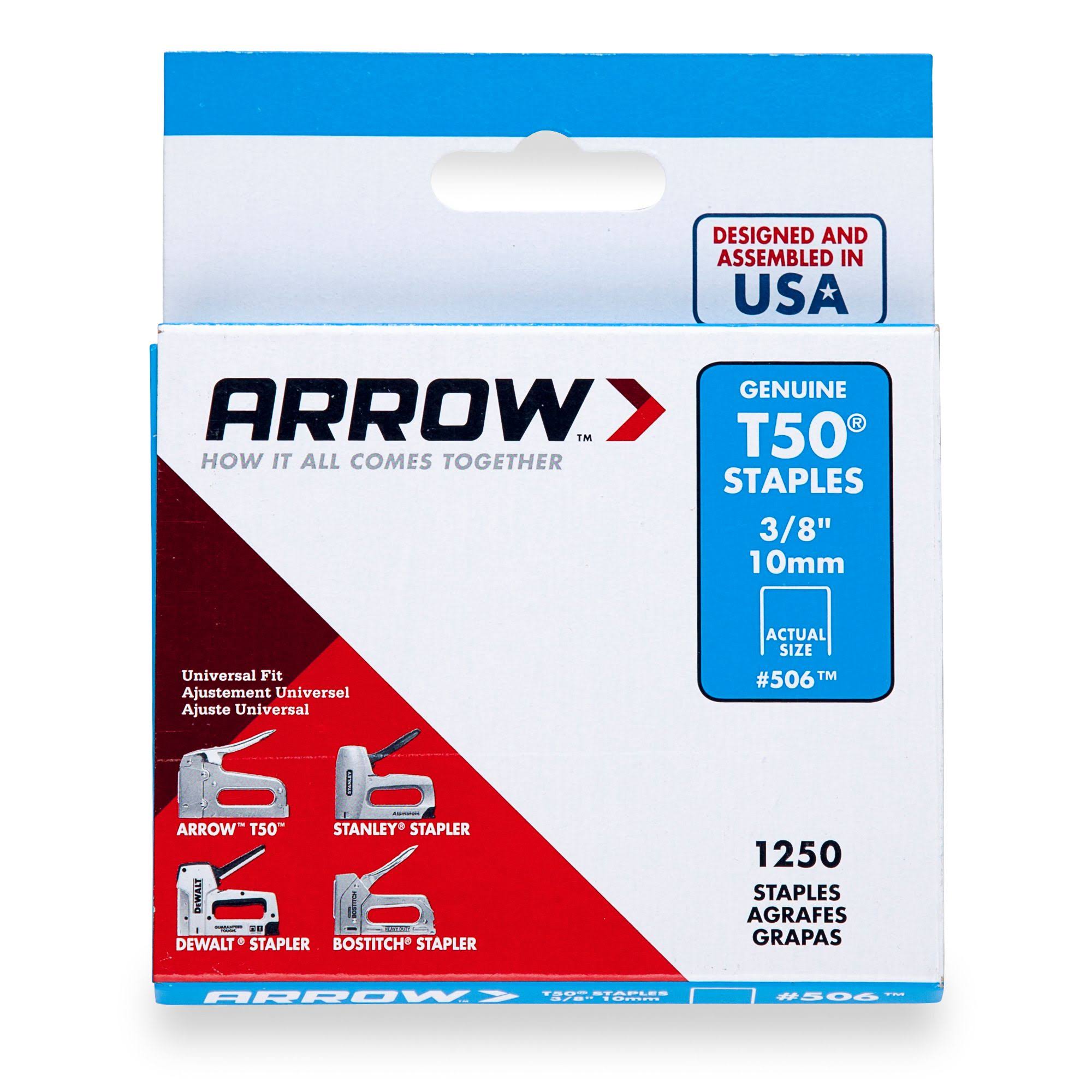 Arrow T50 Staples - 10mm, 1250 Staples