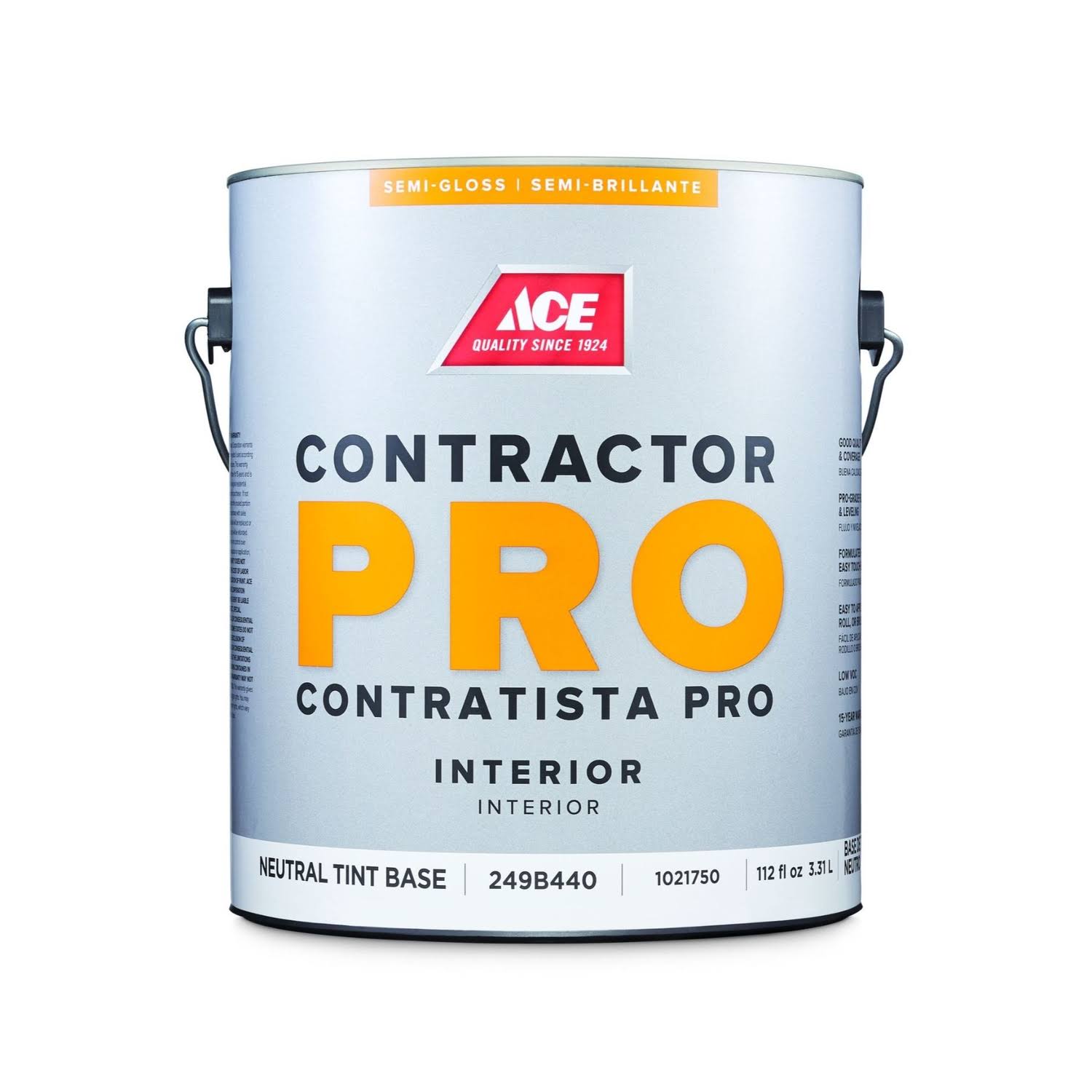 Ace Contractor Pro Semi-Gloss Tint Base Neutral Base Latex Paint Indoor 1 gal.