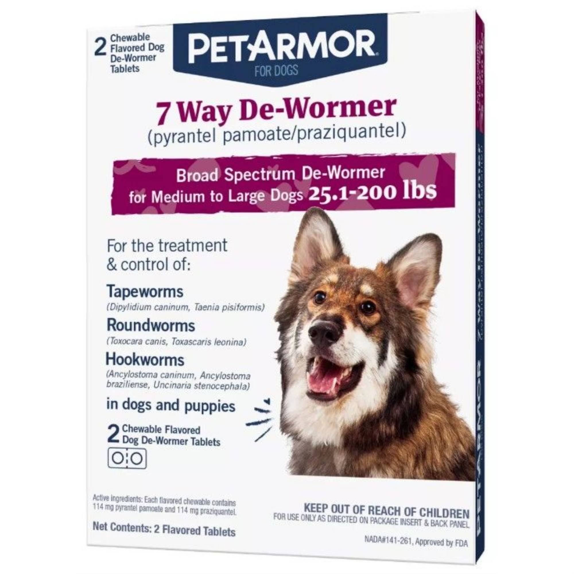 Pet Armor 7 Way Wormer Large Dogs Capsules - 2ct