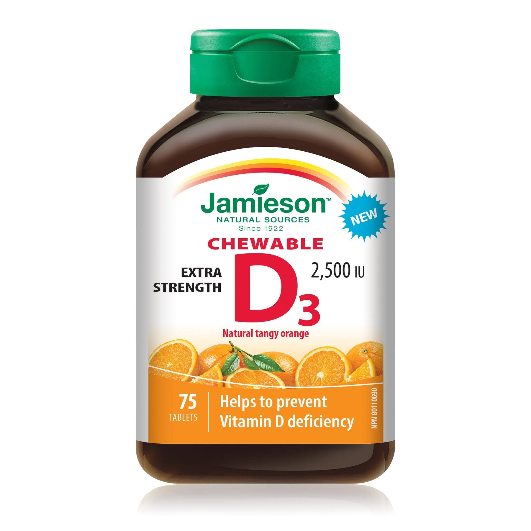 Jamieson Chewable Vitamin D3 2500 IU Extra Strength (75 Tablets)