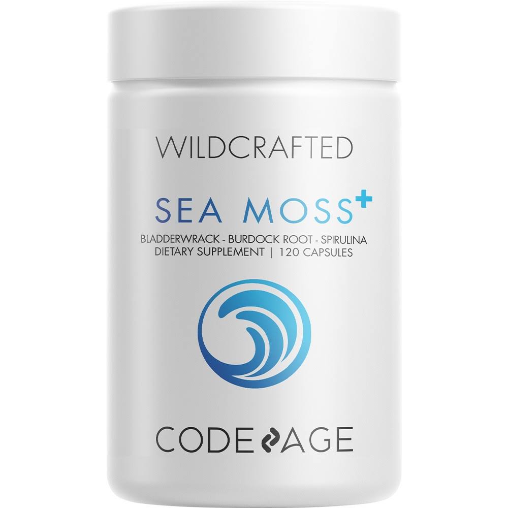 CodeAge Wildcrafted Sea Moss with Bladderwrack Burdock Sprirulina and Bioperine 120 Capsules