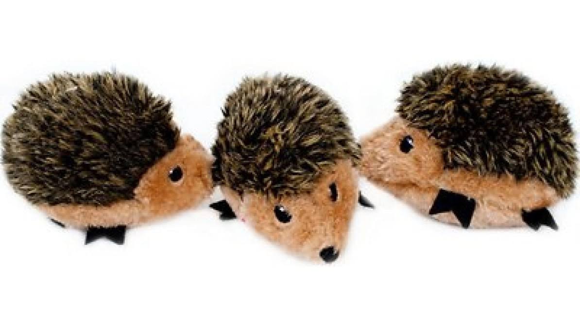 ZippyPaws Squeaky Replacement Burrow Toys for Dogs - Medium, Hedgehogs, 3pk
